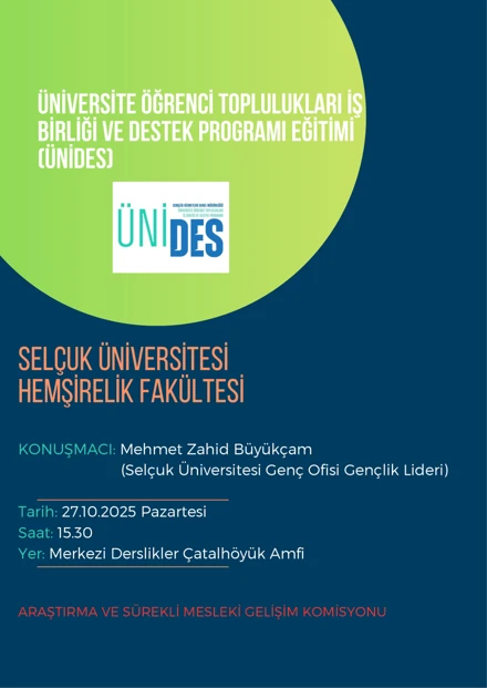 Üniversite Öğrenci Toplulukları İş Birliği ve Destek Programı Eğitimi (ÜNİDES)